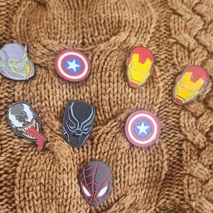 Marvel Superhero Enamel Pins Set - Red, Yellow, Black